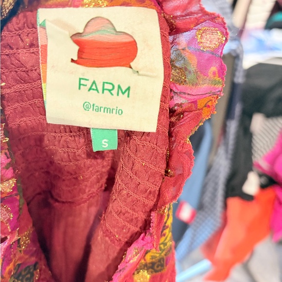 FARM Rio Vibrant Red and Green Long Sleeve Dress - Picture 4 of 4